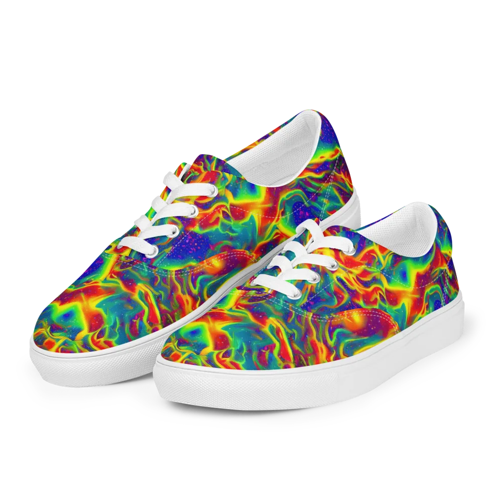 Nebula Symphony on Men's Lace-Up Canvas Shoes — Left Front