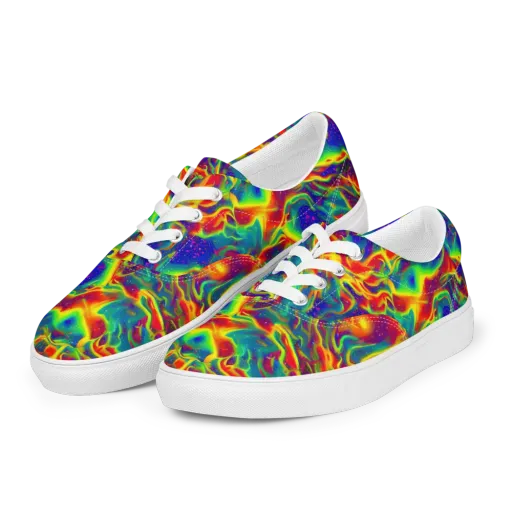 Nebula Symphony on a Men's Lace-Up Canvas Shoes