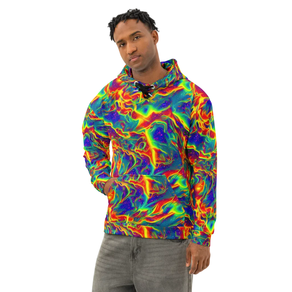 Nebula Symphony on Cotton Hoodie — Left Front