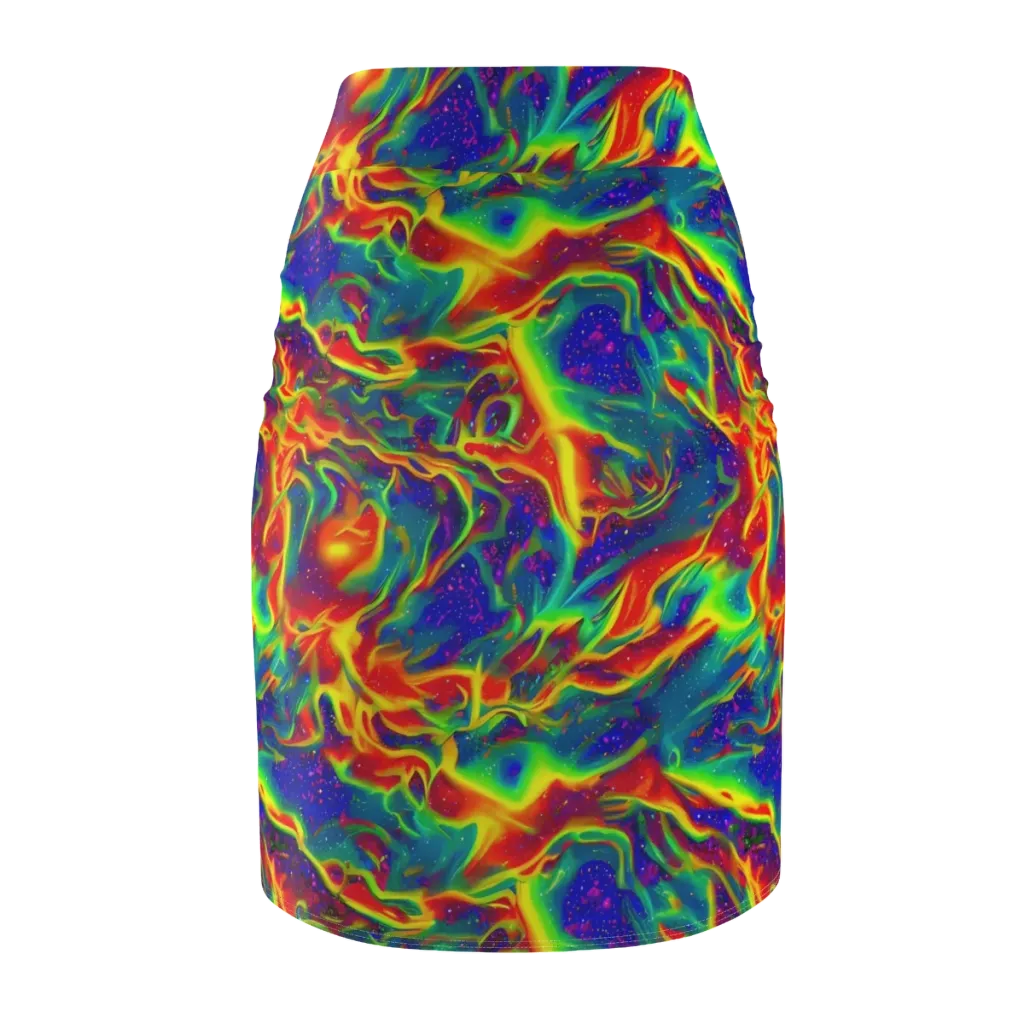 Nebula Symphony on Pencil Skirt — Back