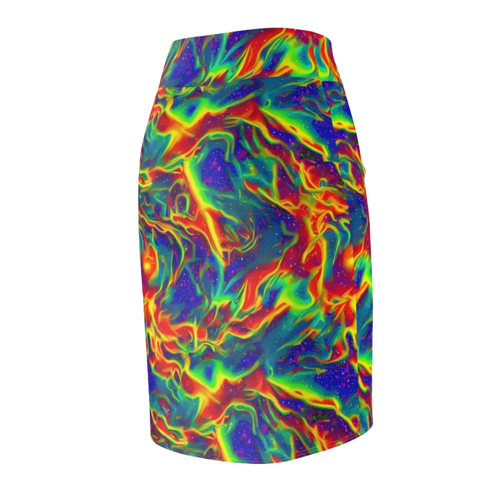 Nebula Symphony on Pencil Skirt — Back Side