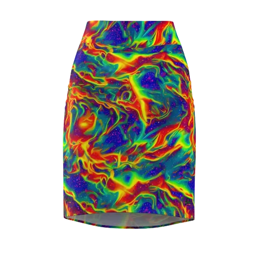 Nebula Symphony on a Pencil Skirt