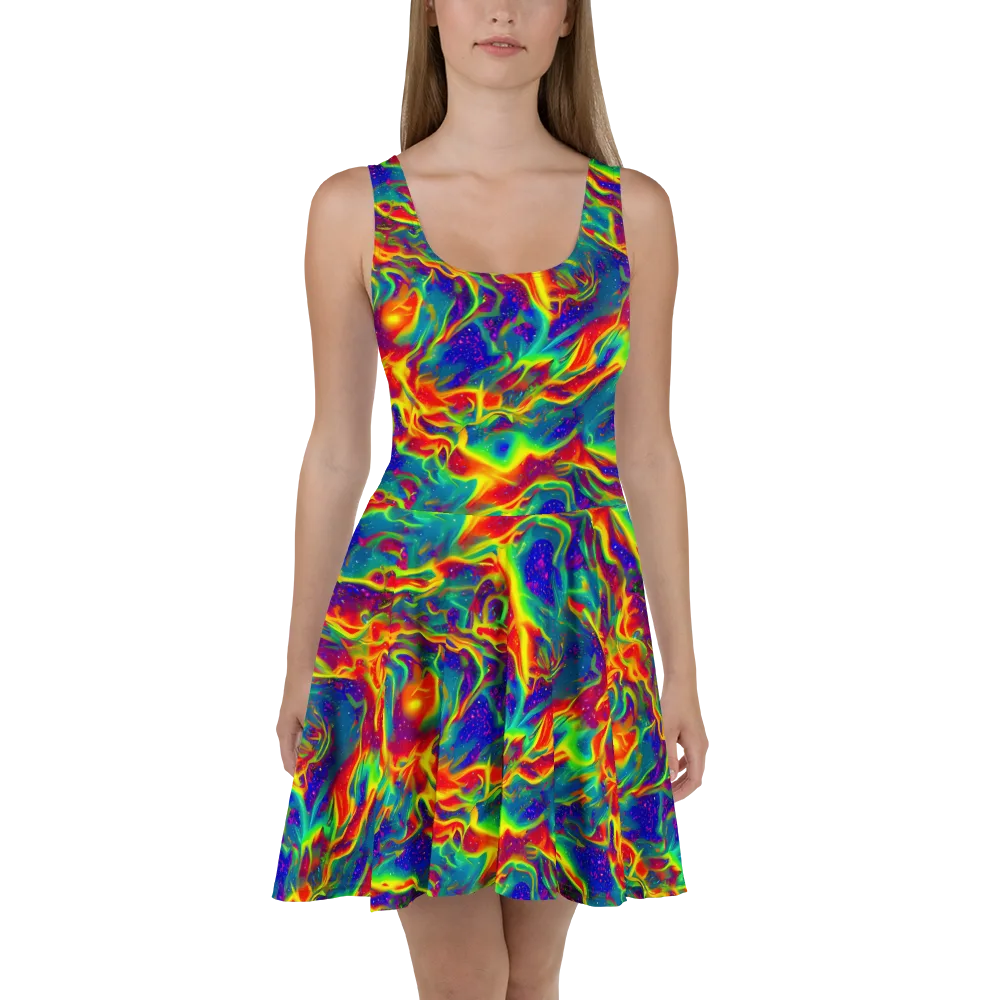Nebula Symphony on Skater Dress — Front