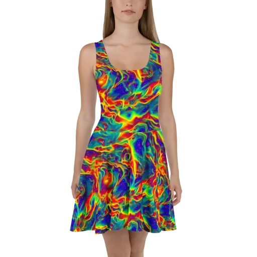Nebula Symphony on a Skater Dress