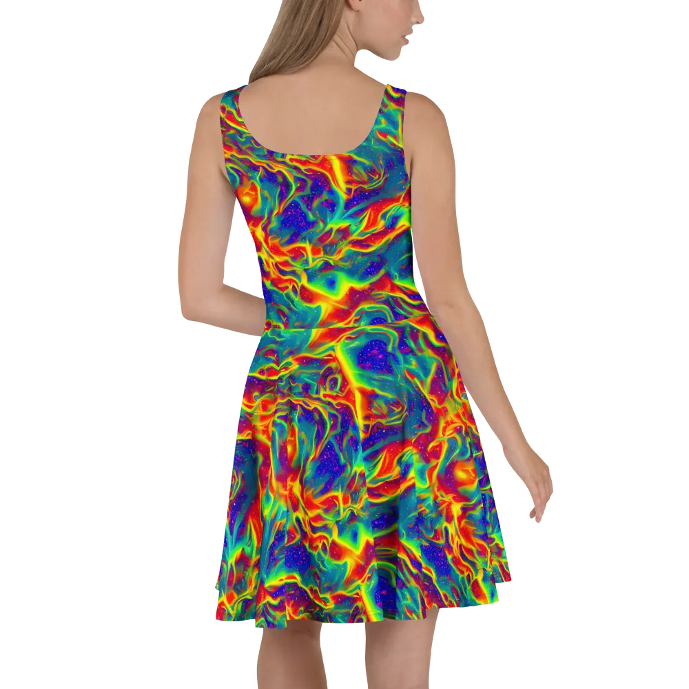 Nebula Symphony on Skater Dress — Back