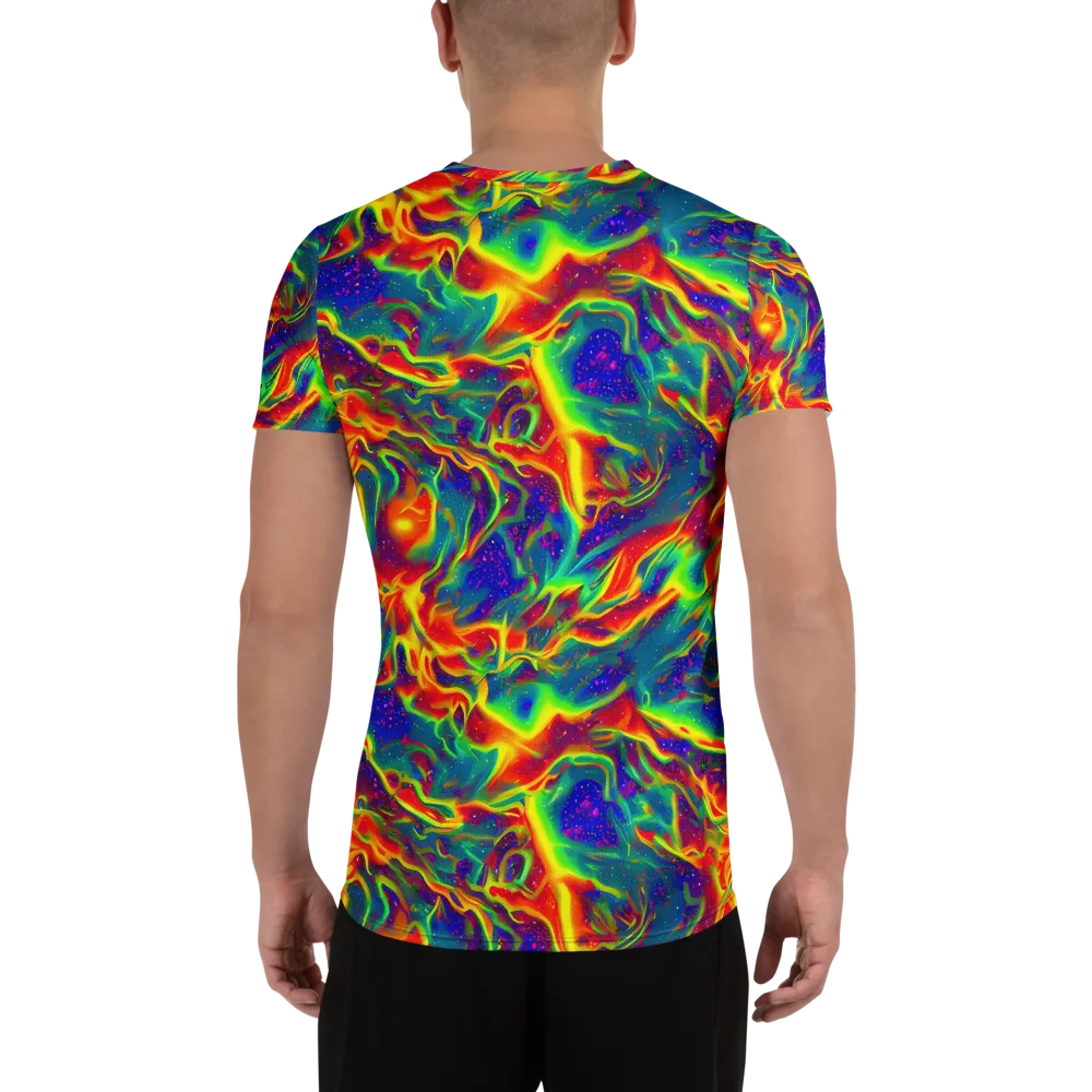 Nebula Symphony on Men's Athletic T-Shirt — Back