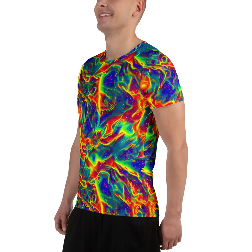 Nebula Symphony on Men's Athletic T-Shirt — Left