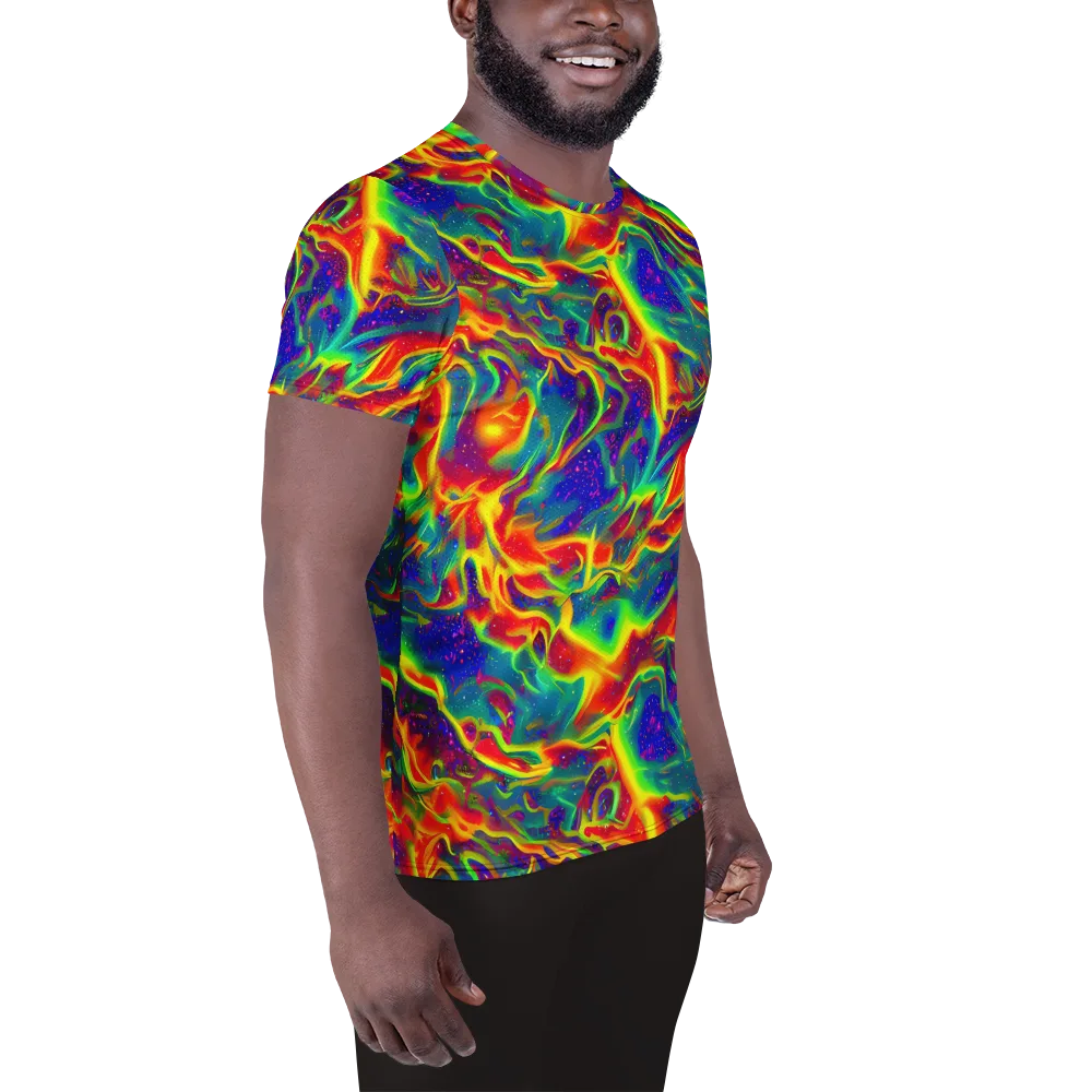 Nebula Symphony on Men's Athletic T-Shirt — Right