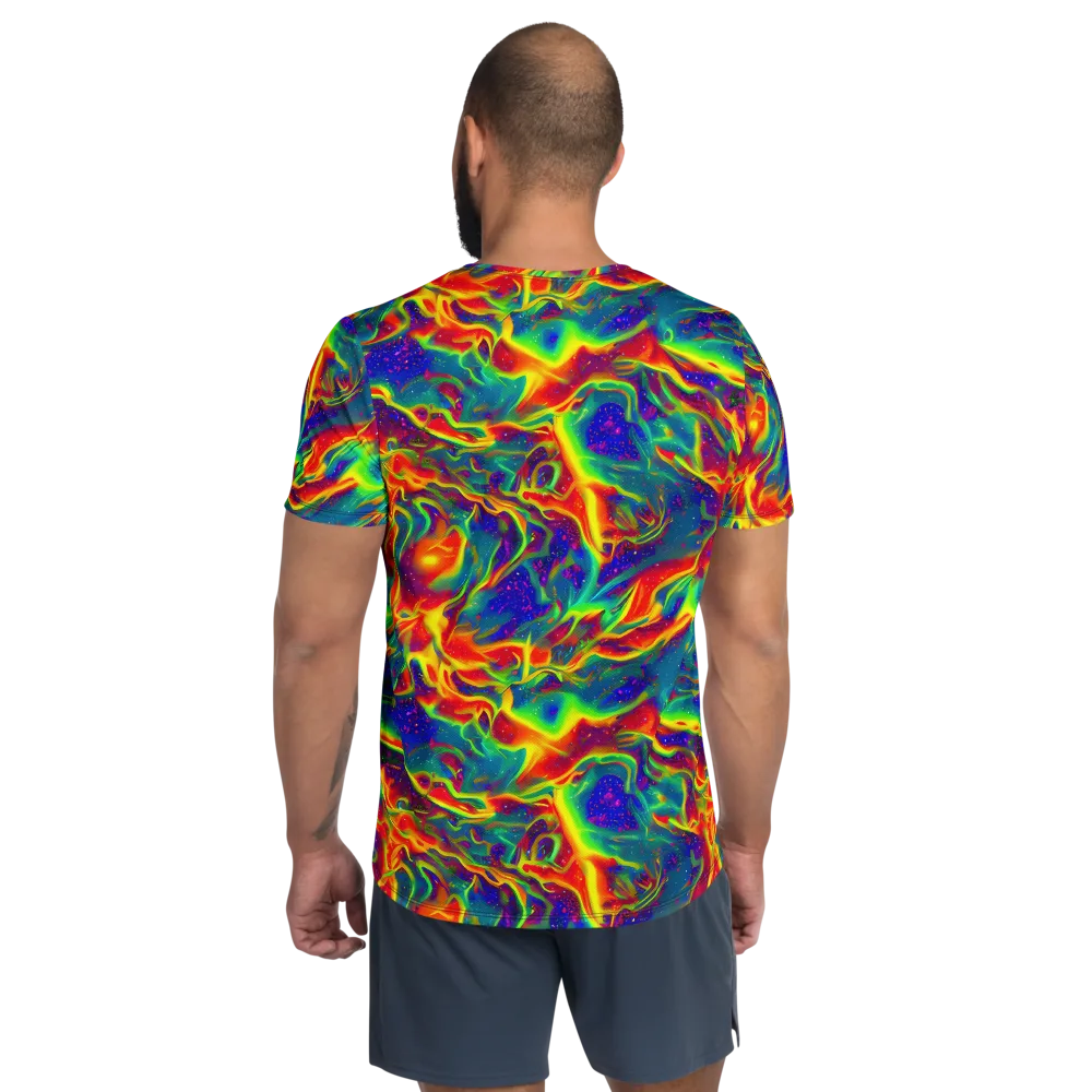 Nebula Symphony on Men's Athletic T-Shirt — Back