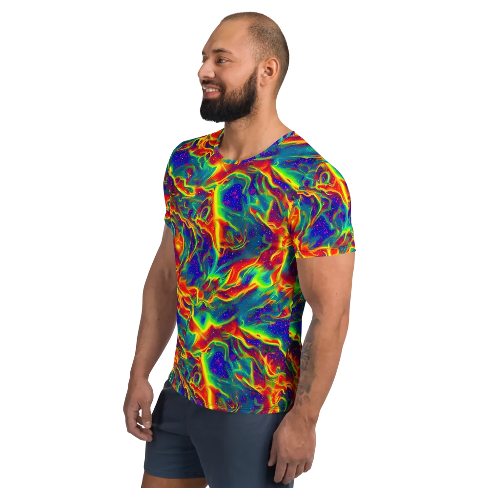 Nebula Symphony on Men's Athletic T-Shirt — Left