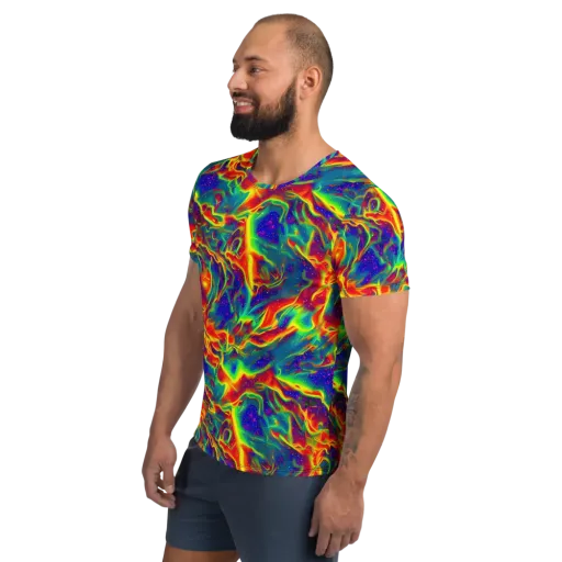 Nebula Symphony on a Men's Athletic T-Shirt
