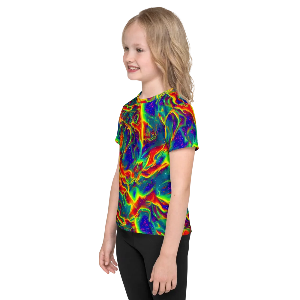 Nebula Symphony on Kids Crew Neck T-Shirt — Left