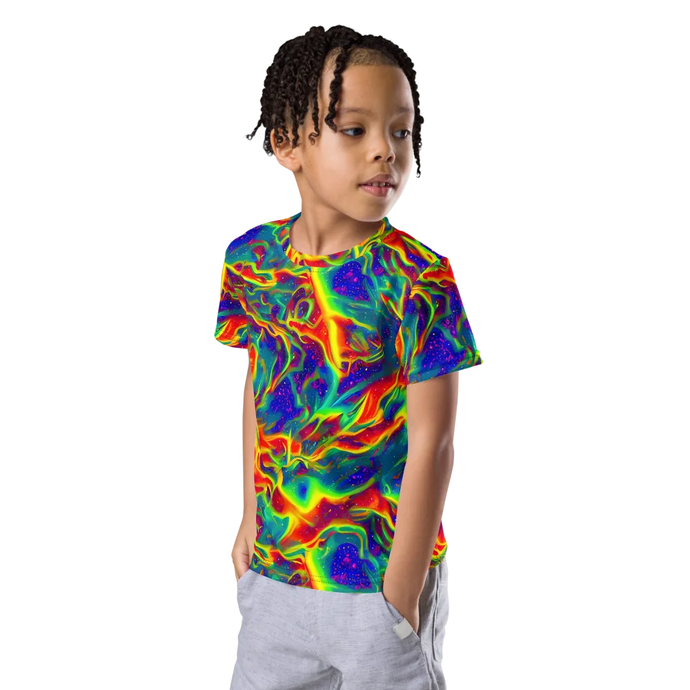 Nebula Symphony on Kids Crew Neck T-Shirt — Left Front