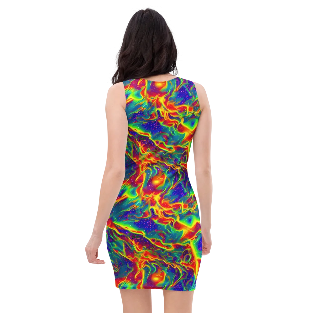 Nebula Symphony on Bodycon Dress — Back