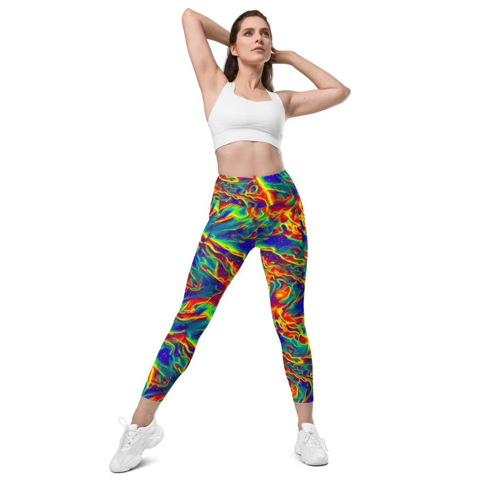 Nebula Symphony on Leggings with Pockets — Front
