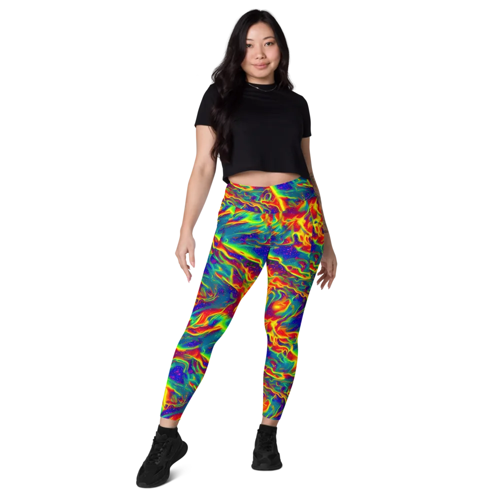 Nebula Symphony on Leggings with Pockets — Front