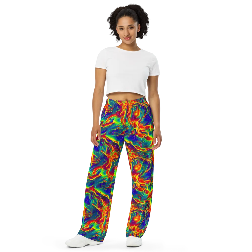 Nebula Symphony on Wide-Leg Pants — Front