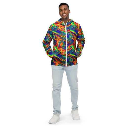 Nebula Symphony on a Men's Windbreaker