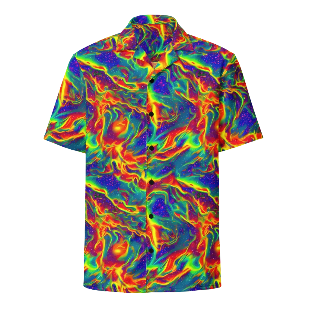 Nebula Symphony on Button Shirt — Front