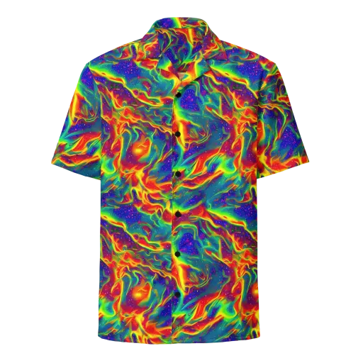 Nebula Symphony on a Button Shirt
