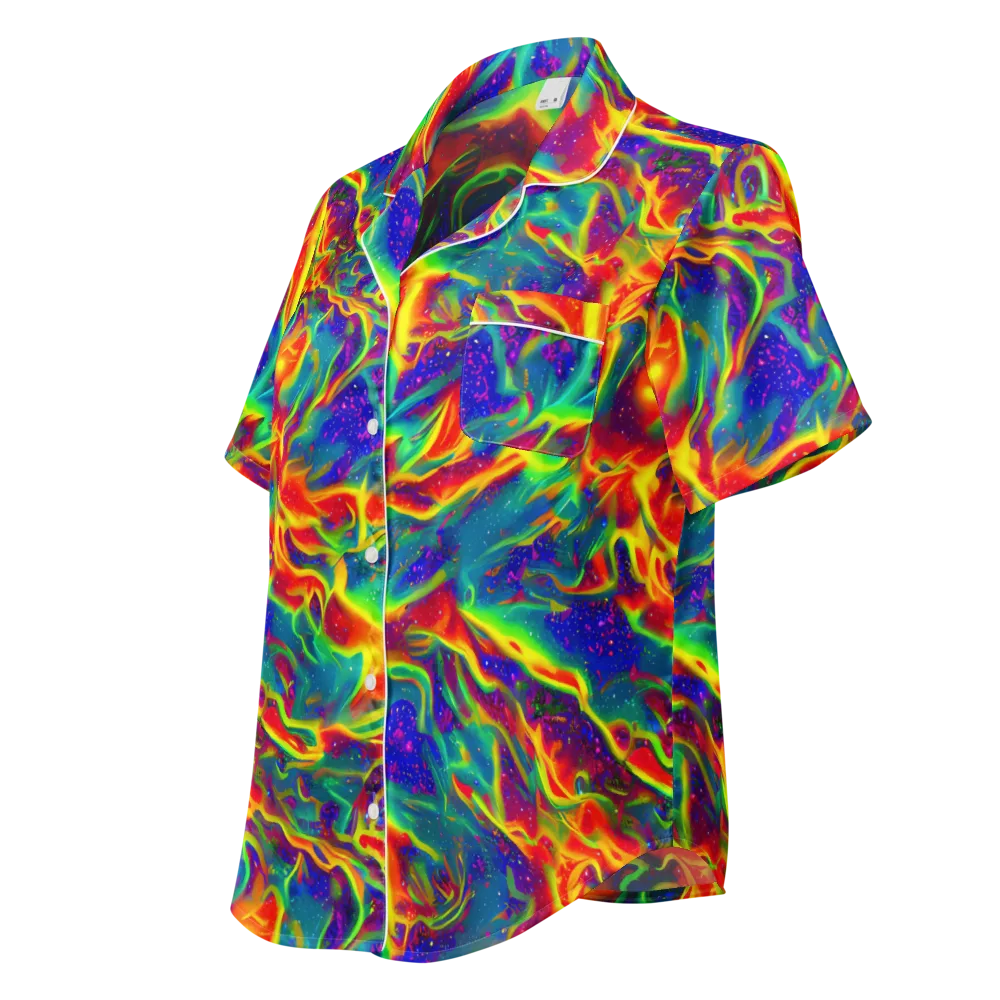 Nebula Symphony on Women's Short Sleeve Pajama Top — Left Front
