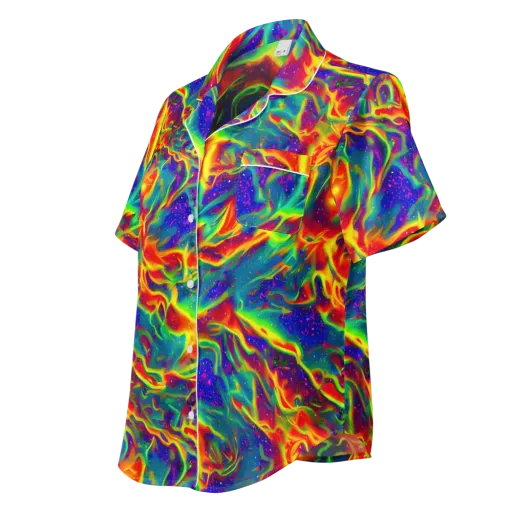 Nebula Symphony on a Women's Short Sleeve Pajama Top