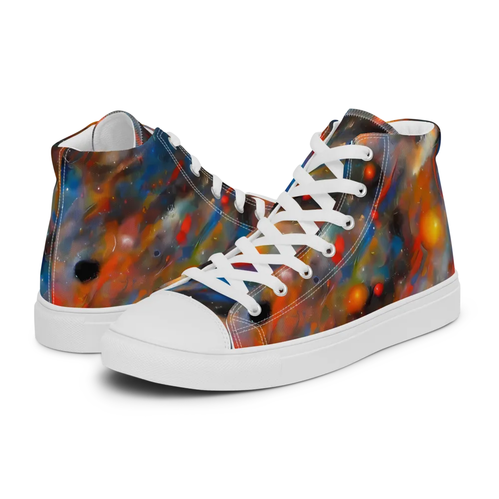 Ethereal Eclat on Men's High Top Canvas Shoes — Left