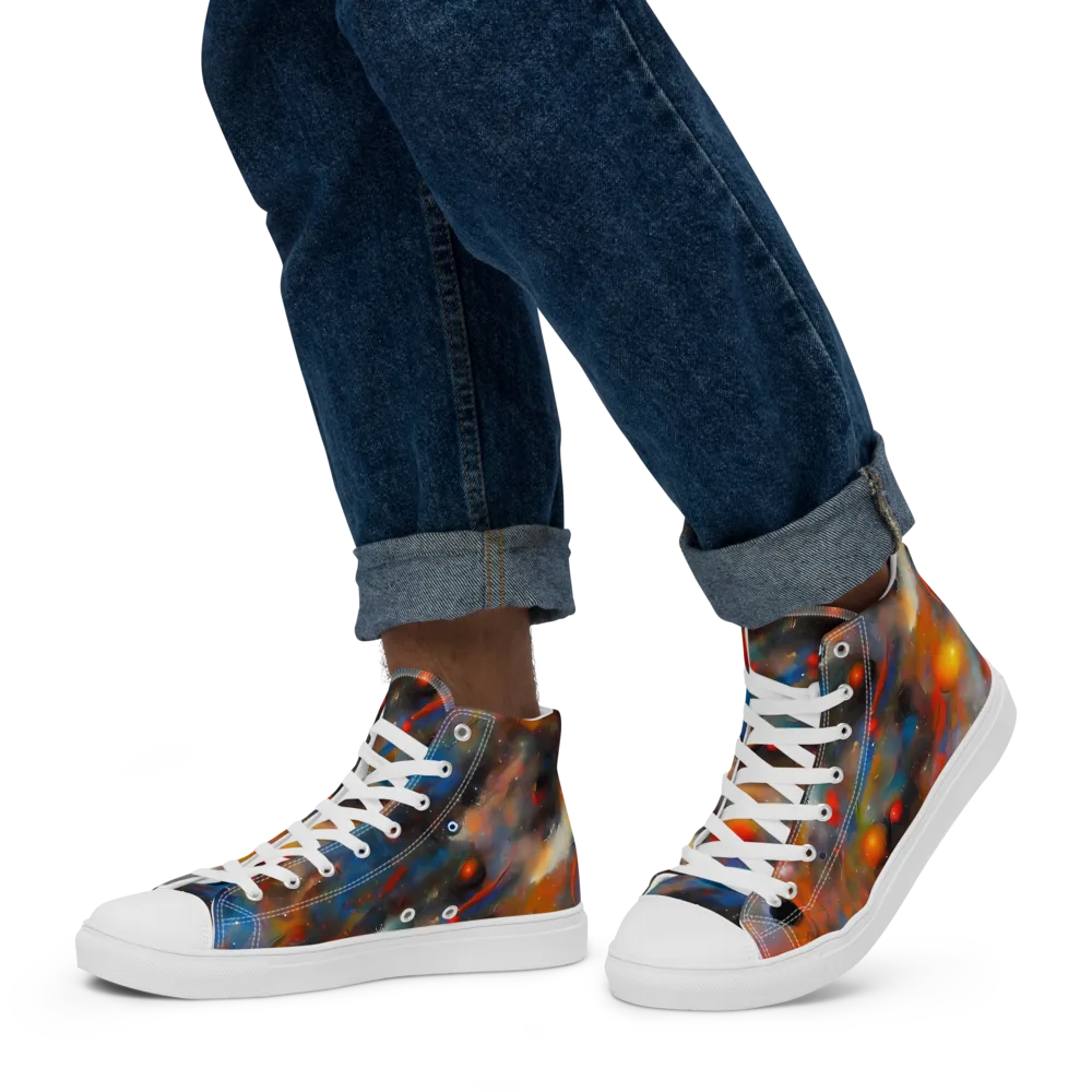 Ethereal Eclat on Men's High Top Canvas Shoes — Left