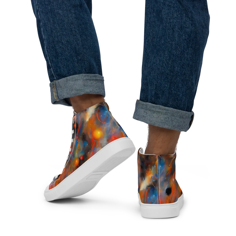 Ethereal Eclat on Men's High Top Canvas Shoes — Back
