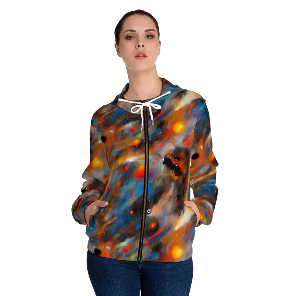 Ethereal Eclat on Women's Full-Zip Hoodie — Front On Person