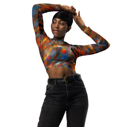 Ethereal Eclat on a Long Sleeve Crop Top