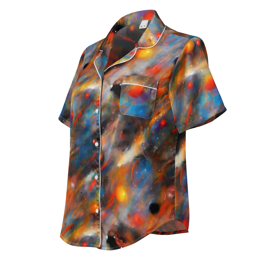 Ethereal Eclat on Women's Short Sleeve Pajama Top — Left Front