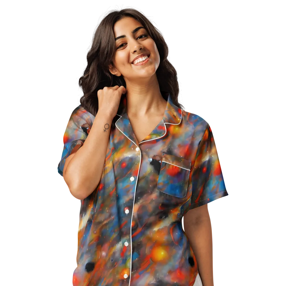 Ethereal Eclat on Women's Short Sleeve Pajama Top — Front
