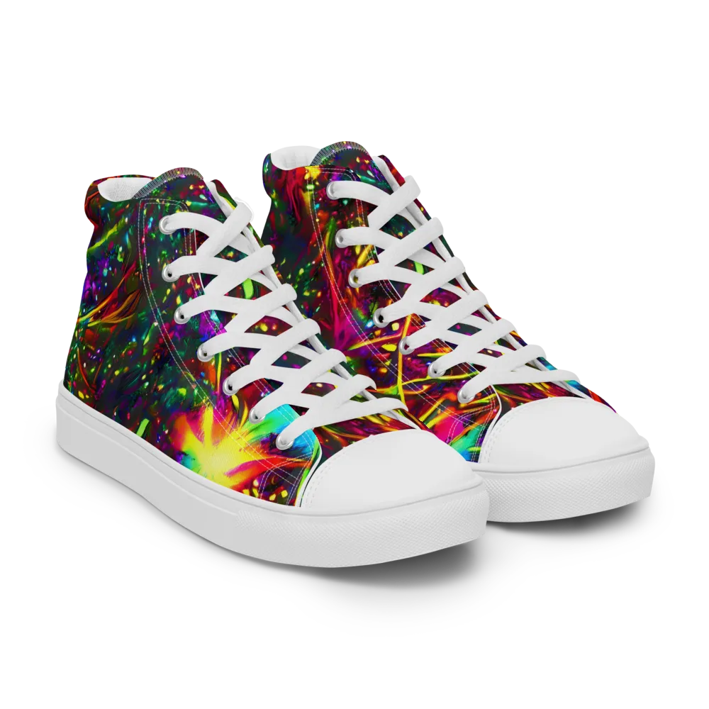 Albert Tucker on Men's High Top Canvas Shoes — Right Front