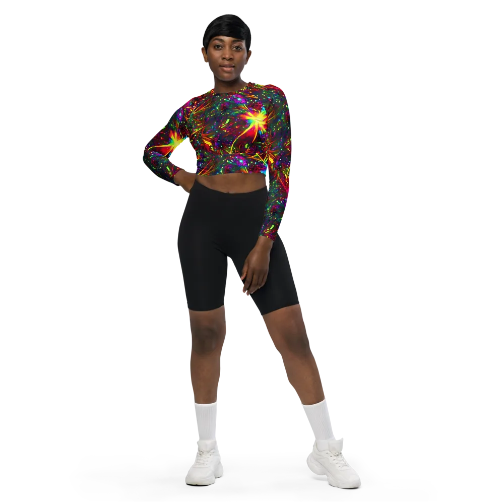 Albert Tucker on Long Sleeve Crop Top — Front