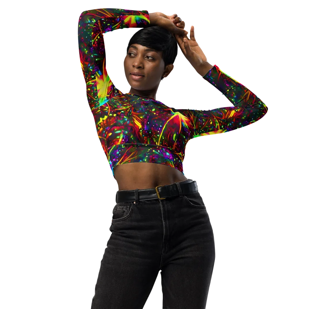 Albert Tucker on Long Sleeve Crop Top — Front