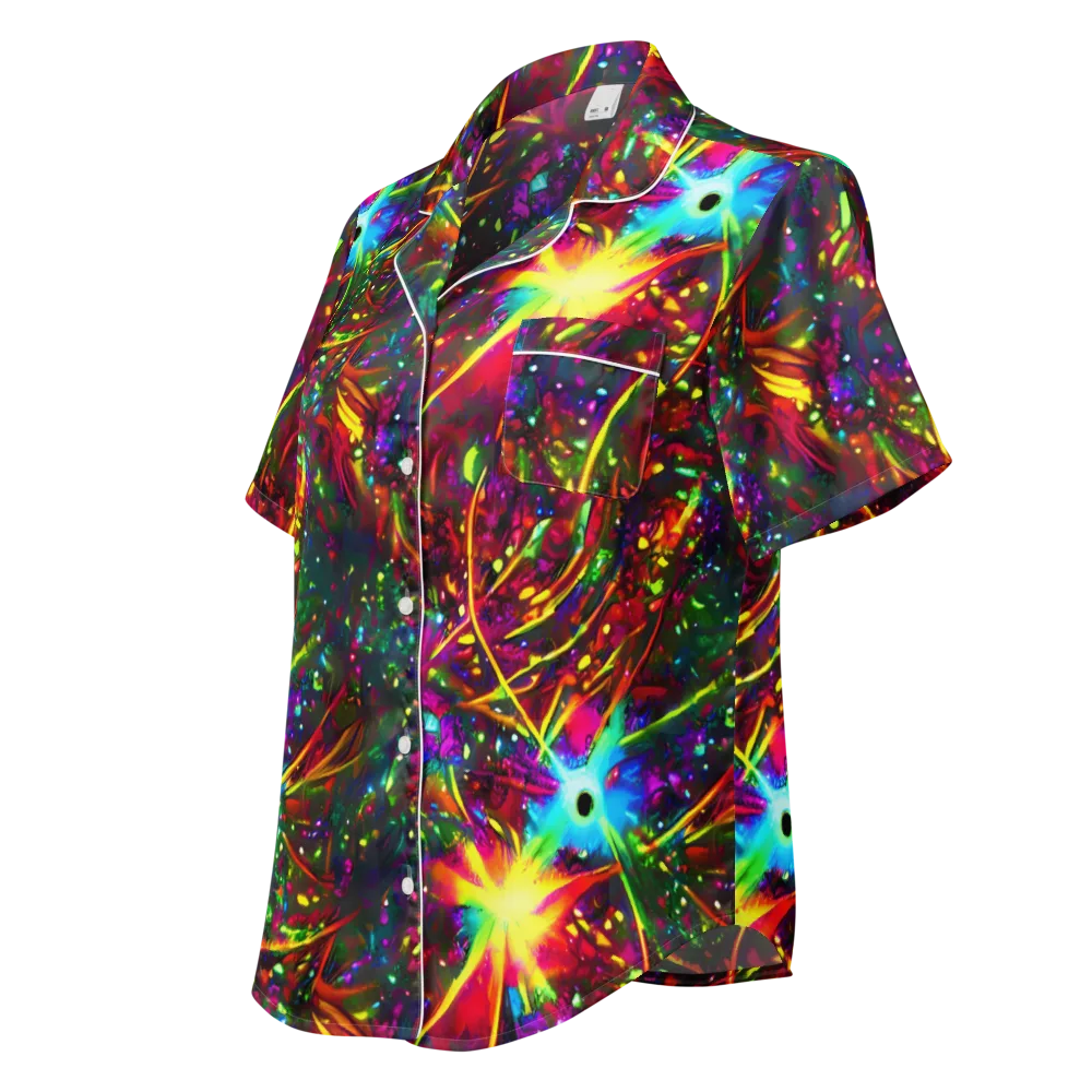 Albert Tucker on Women's Short Sleeve Pajama Top — Left Front