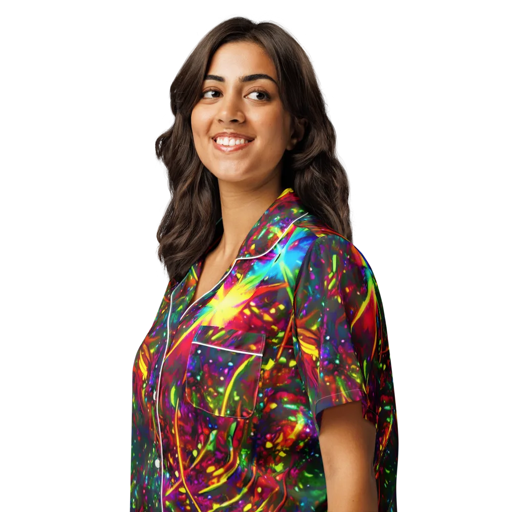 Albert Tucker on Women's Short Sleeve Pajama Top — Left Front