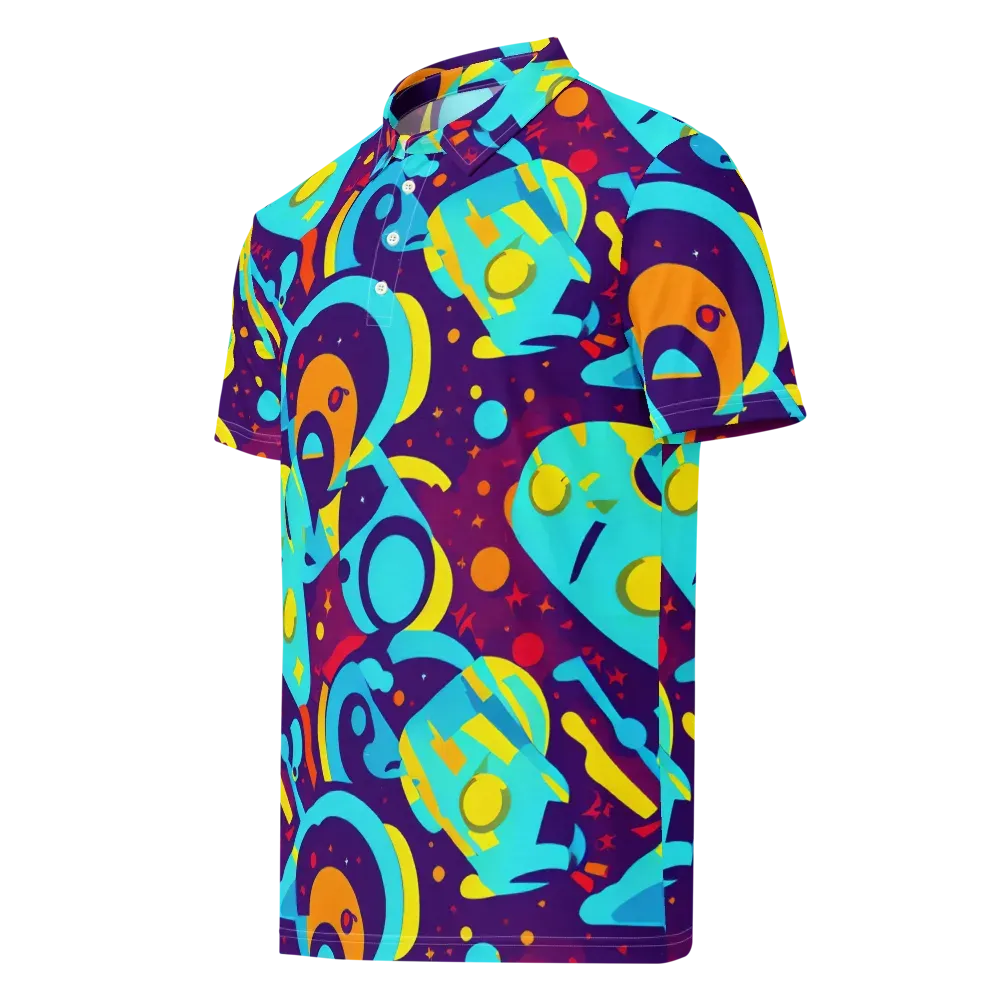 Gerace Geometry on Men's Slim Fit Polo Shirt — Left Front