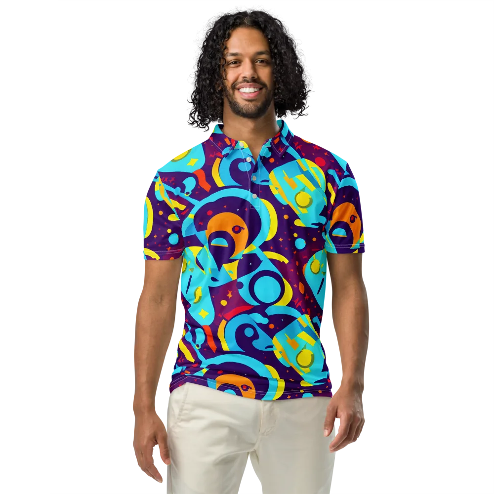 Gerace Geometry on Men's Slim Fit Polo Shirt — Front