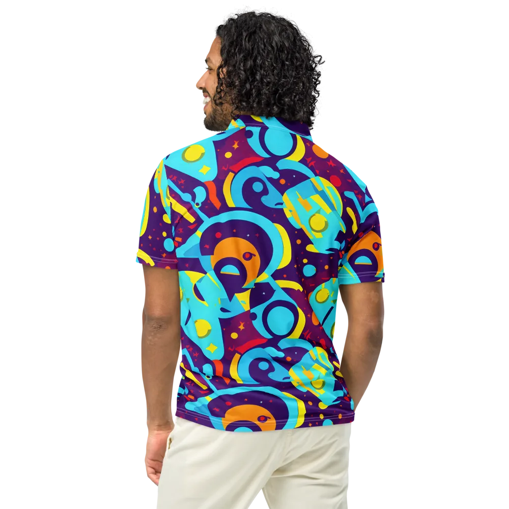 Gerace Geometry on Men's Slim Fit Polo Shirt — Back