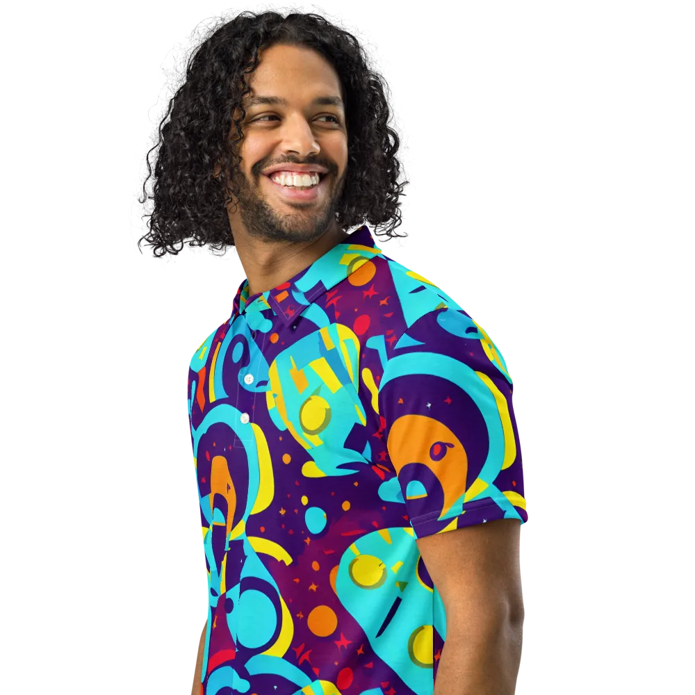 Gerace Geometry on Men's Slim Fit Polo Shirt — Left Front