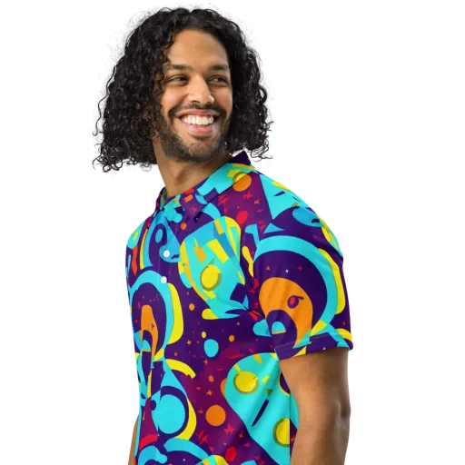 Gerace Geometry on a Men's Slim Fit Polo Shirt