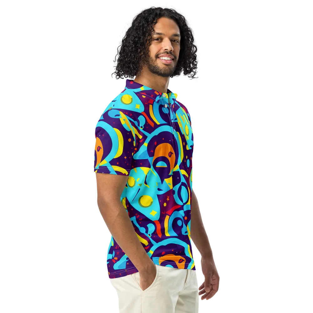 Gerace Geometry on Men's Slim Fit Polo Shirt — Right Front