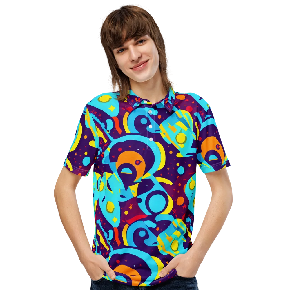 Gerace Geometry on Men's Slim Fit Polo Shirt — Front