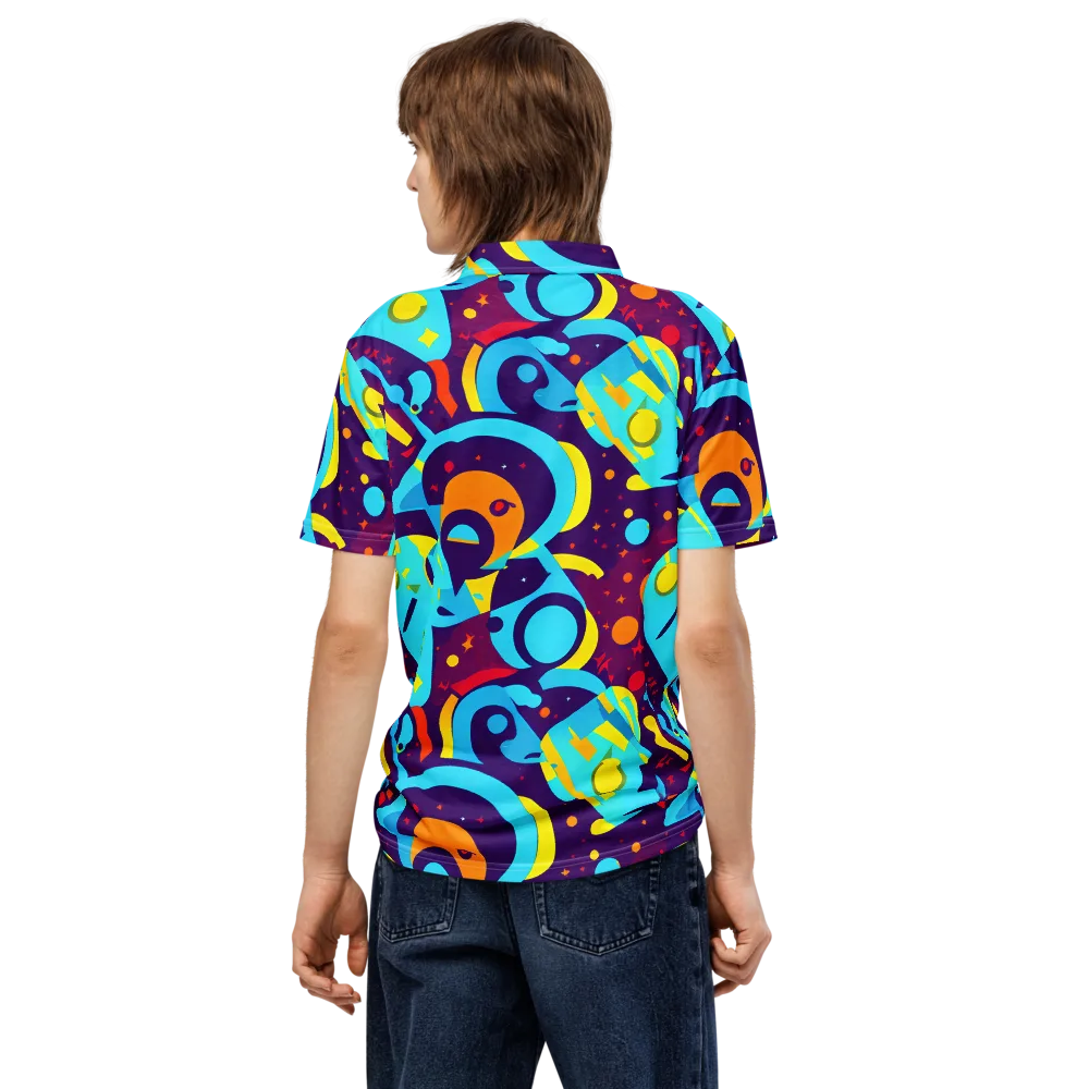 Gerace Geometry on Men's Slim Fit Polo Shirt — Back