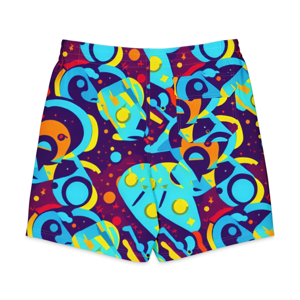 Gerace Geometry on Men's Board Shorts — Back
