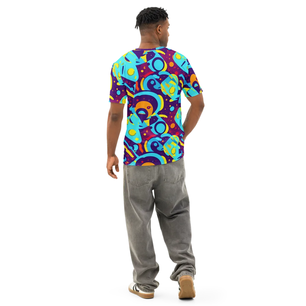 Gerace Geometry on Men's Cotton Crew Neck T-Shirt — Back