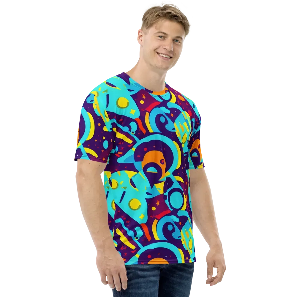 Gerace Geometry on Men's Crew Neck T-Shirt — Right
