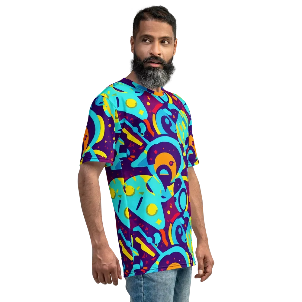 Gerace Geometry on Men's Crew Neck T-Shirt — Right